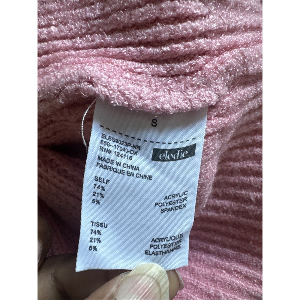 Elodie Pink White Classic Elegance Parisian Chic Cardigan Pearl Buttons Small - Picture 4 of 9
